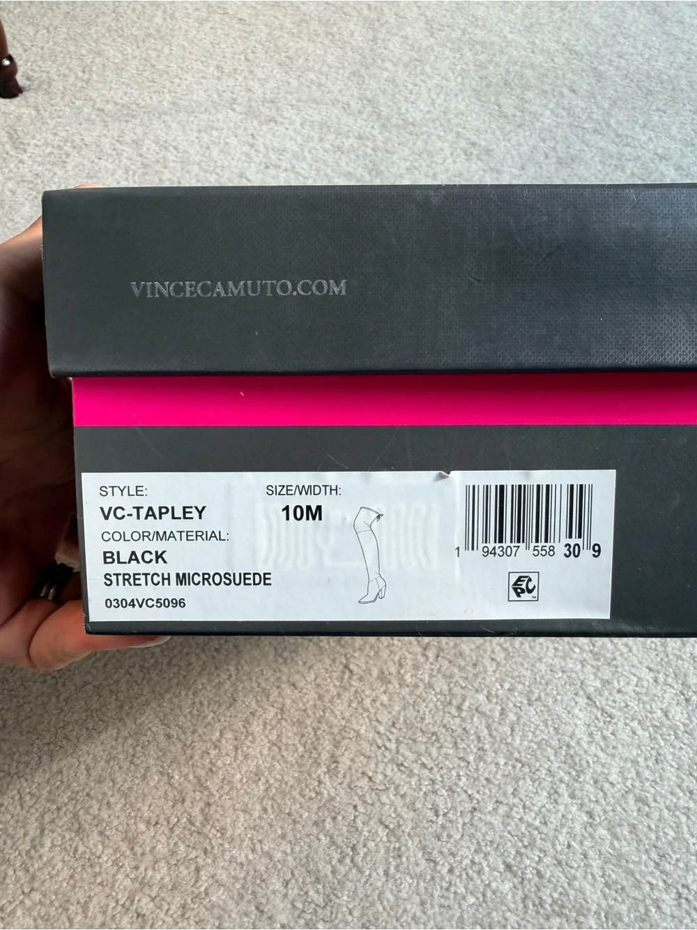 Vince Camuto Black Over-the-Knee Block Heel Boots